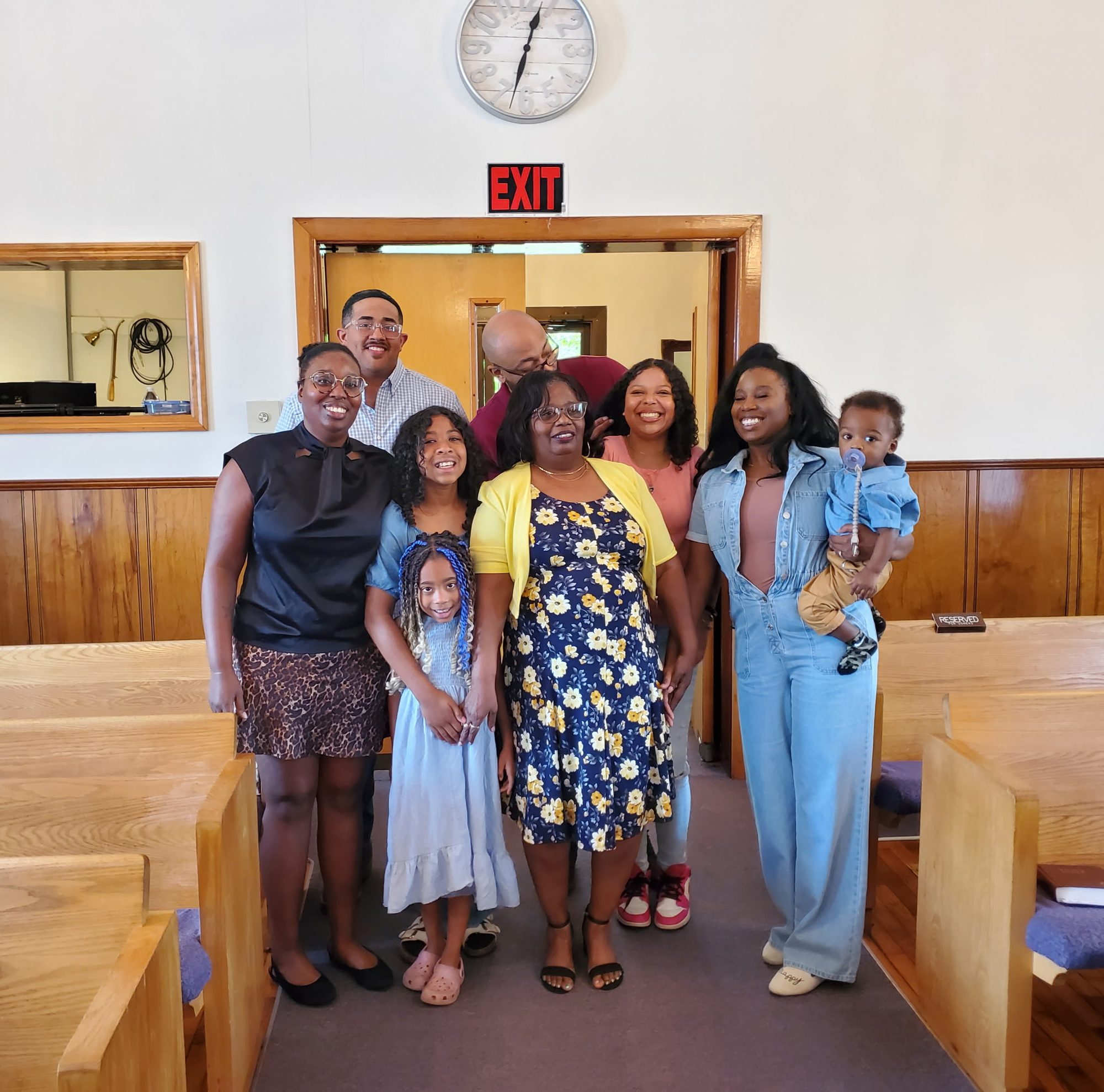 A family of three generations gathered in the sanctuary on Sunday morning